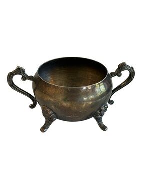 International Silver Company vintage silver-plated open sugar bowl
